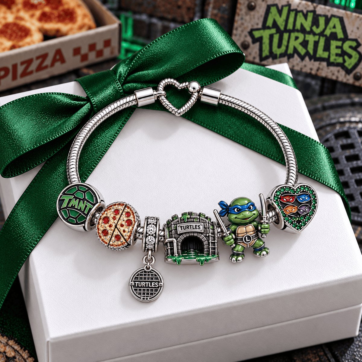 NJT Silver Charm Bracelet Set VTH