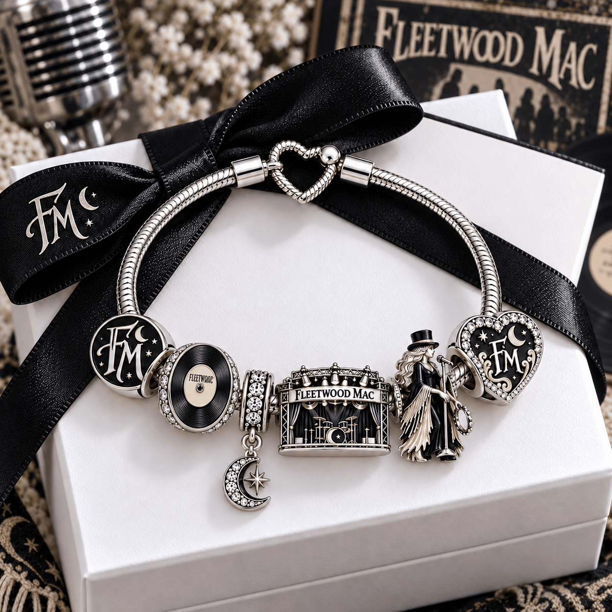 FLM Silver Charm Bracelet Set VTH