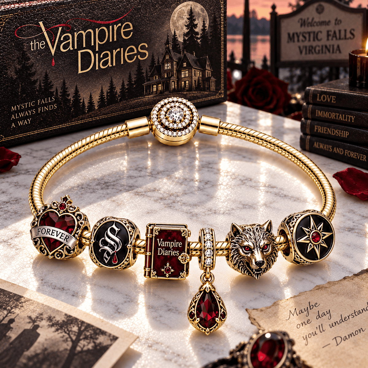 TVD Gold Charm Bracelet Set PTT