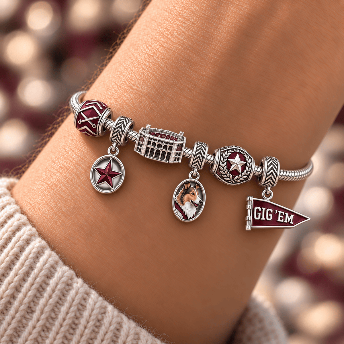 TAMA Silver Charm Bracelet Set HQH