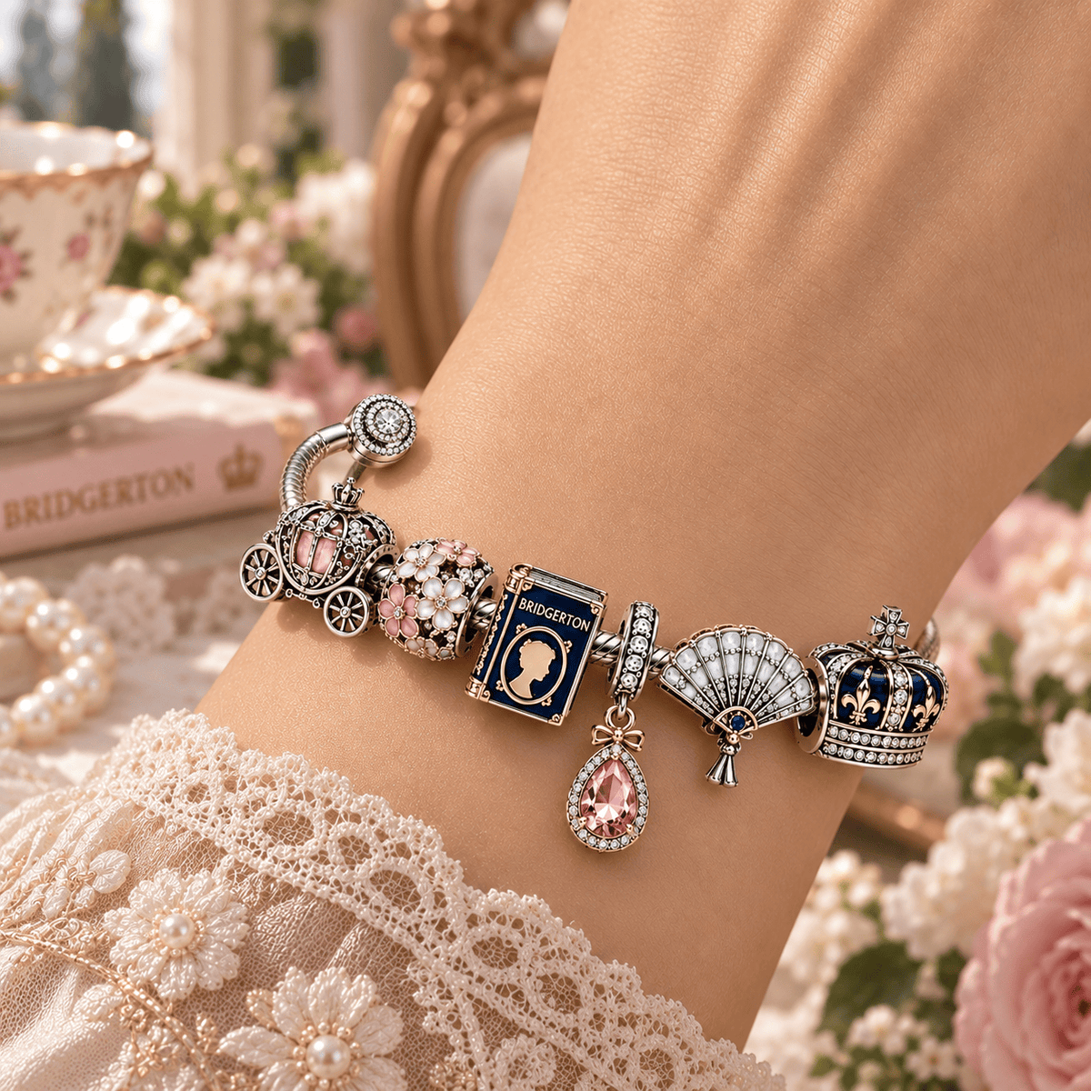 BGT Silver Charm Bracelet Set PTT