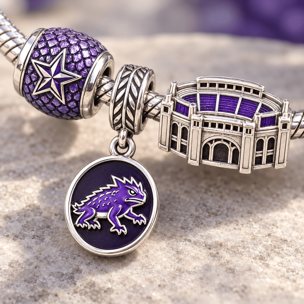 TCU Silver Charm Bracelet Set HQH