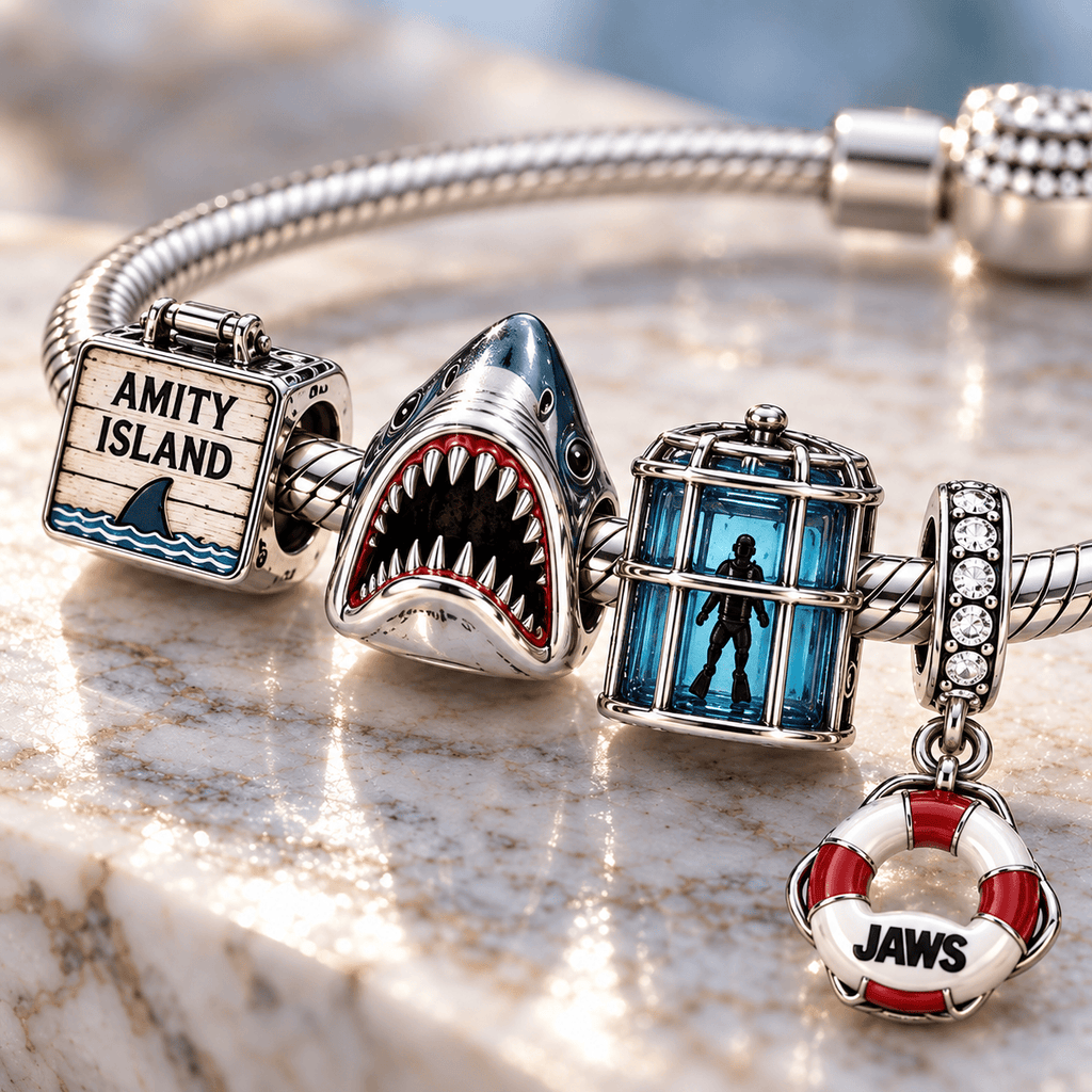 JAWS Silver Charm Bracelet Set PTT