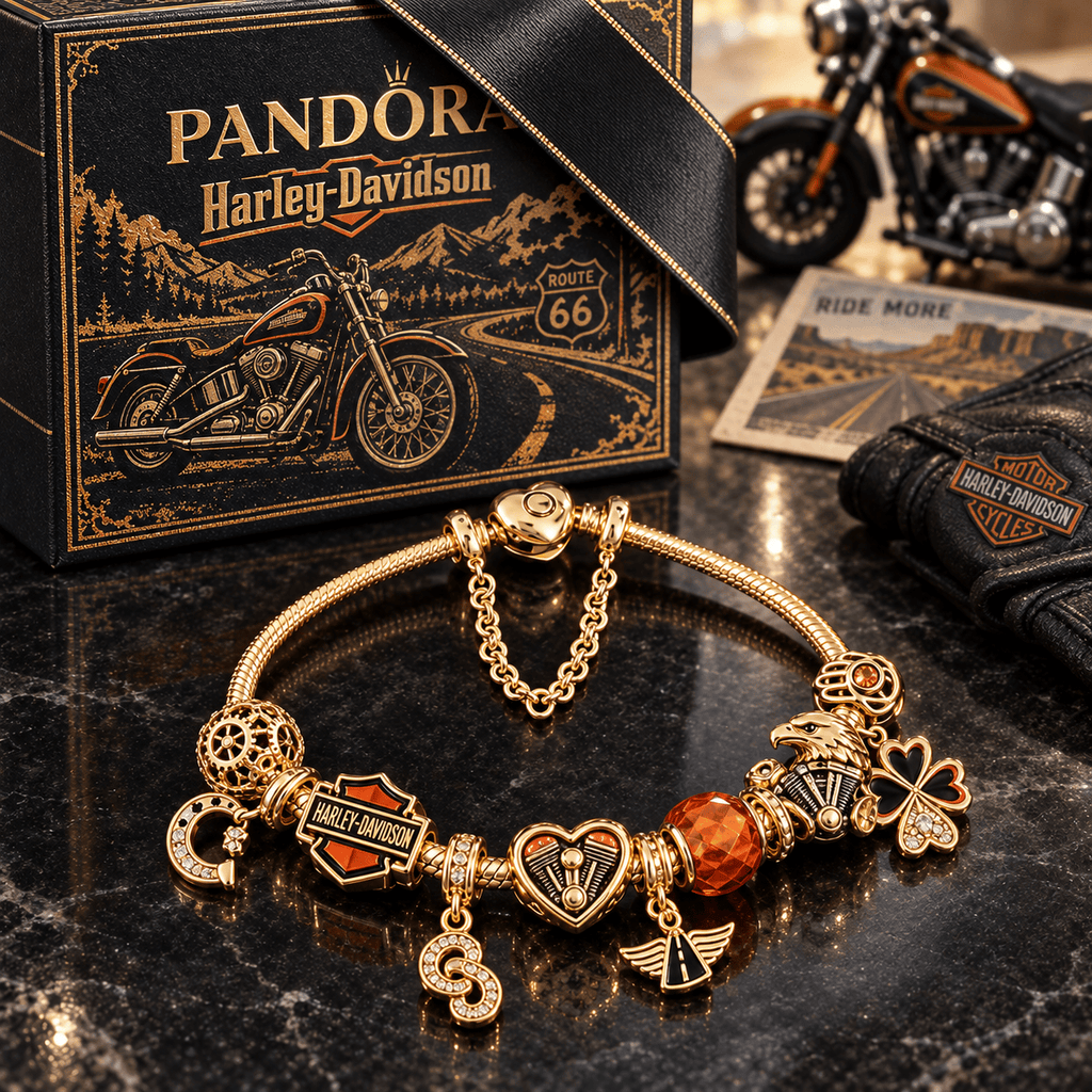 HLDV Gold Charm Bracelet Set PTKL