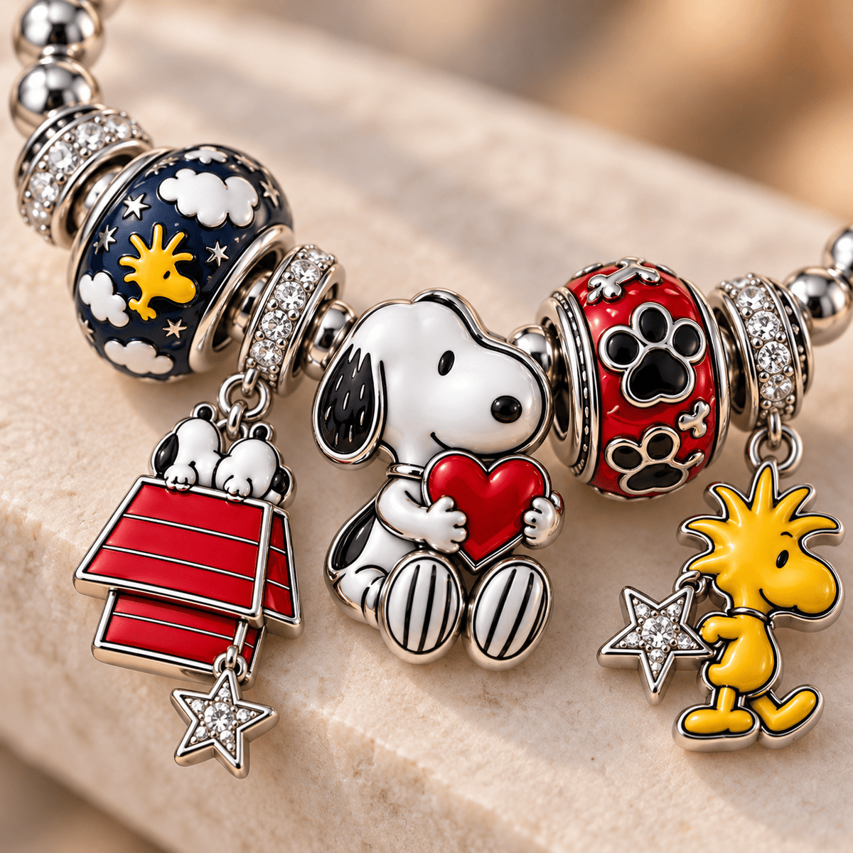 SPNY Silver Charm Bracelet Set NTTB