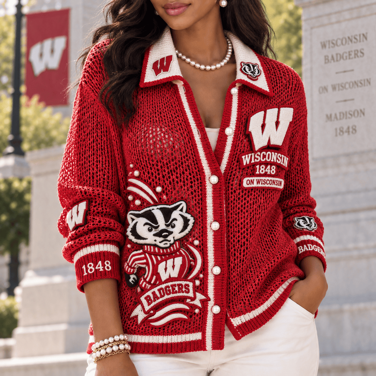 WBG Women’s Open-Knit Cardigan HTTT
