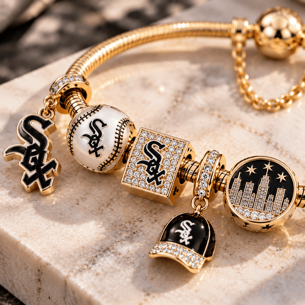 CWS Gold Charm Bracelet Set TTN