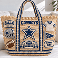 DLCB Straw-Style Embellished Tote Bag NTKO